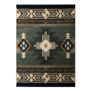 English Elm Mohave Collection Southwestern Style Area Rug - Durable Olefin Fibers with Jute Backing for Comfort Sage 5' x 7' ACD-RG2-57-SG-GG