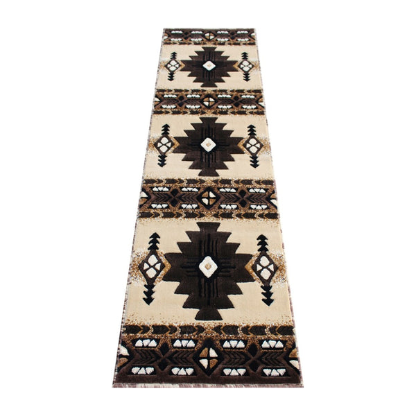 English Elm Mohave Collection Southwestern Style Area Rug - Durable Olefin Fibers with Jute Backing for Comfort Brown 2' x 7' ACD-RG202-27-BN-GG