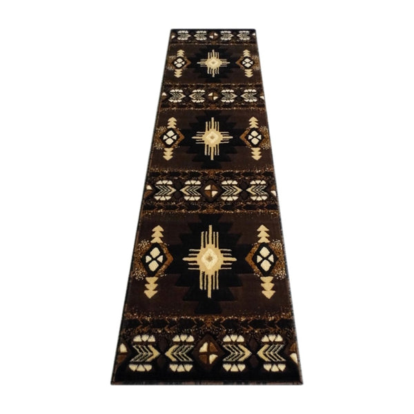 English Elm Mohave Collection Southwestern Style Area Rug - Durable Olefin Fibers with Jute Backing for Comfort Chocolate 2' x 7' ACD-RG209-27-CO-GG