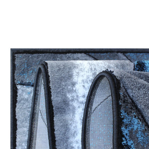 English Elm Tellus Collection 8' x 10' Turquoise Ocean Waves Area Rug – Stylish, Soft, Durable for Any Space! ACD-RG410-810-TQ-GG