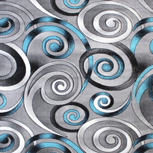 English Elm Masie 5' x 7' Turquoise Swirl Area Rug - Soft, Durable, Eco-Friendly for Living Room & Entryway Décor ACD-RG414-57-TQ-GG