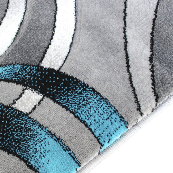 English Elm Masie 5' x 7' Turquoise Swirl Area Rug - Soft, Durable, Eco-Friendly for Living Room & Entryway Décor ACD-RG414-57-TQ-GG