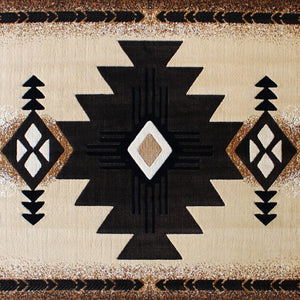 English Elm Mohave Collection Southwestern Style Area Rug - Durable Olefin Fibers with Jute Backing for Comfort Brown 5' x 7' ACD-RGELYF-57-BN-GG