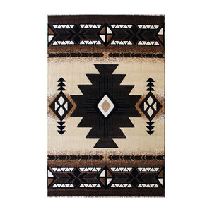 English Elm Mohave Collection Southwestern Style Area Rug - Durable Olefin Fibers with Jute Backing for Comfort Brown 8' x 10' ACD-RGKGYH-810-BN-GG