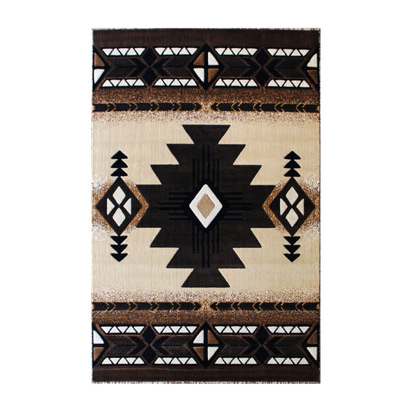 English Elm Mohave Collection Southwestern Style Area Rug - Durable Olefin Fibers with Jute Backing for Comfort Brown 8' x 10' ACD-RGKGYH-810-BN-GG