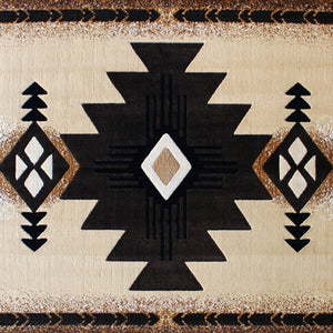 English Elm Mohave Collection Southwestern Style Area Rug - Durable Olefin Fibers with Jute Backing for Comfort Brown 8' x 10' ACD-RGKGYH-810-BN-GG
