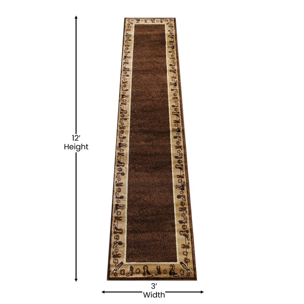 English Elm Williams Collection Rustic Cowboy 2' x 11' Runner Rug - Durable, Soft, Kid & Pet-Friendly Design ACD-RGL375-211-BN-GG