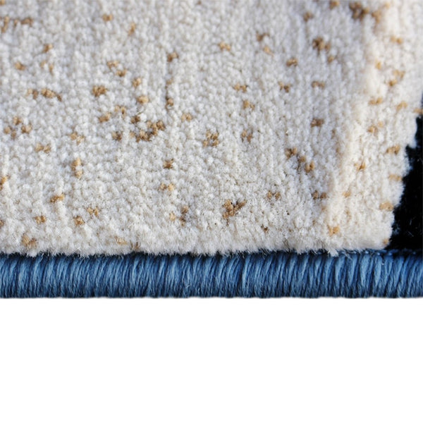 English Elm Coterie 5' x 7' Modern Circular Area Rug - Soft Blue & Beige Olefin with Jute Backing for Comfort ACD-RGRUL4-57-BL-GG