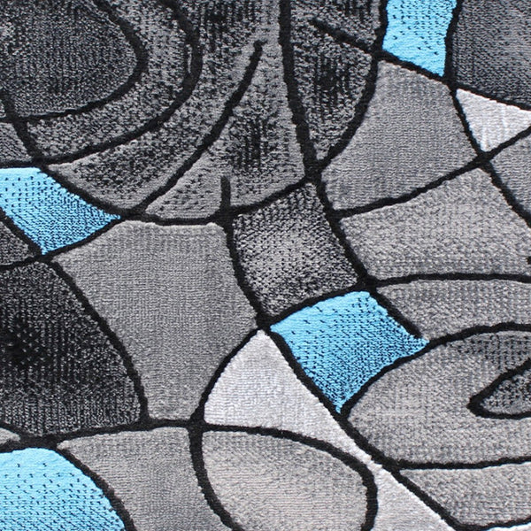 English Elm Jubilee Collection Abstract Pattern Area Rug - Stylish, Durable Olefin for Hallways & Bedrooms Blue 2' x 3' ACD-RGTRZ860-23-BL-GG