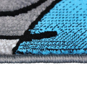 English Elm Jubilee Collection Abstract Pattern Area Rug - Stylish, Durable Olefin for Hallways & Bedrooms Blue 2' x 3' ACD-RGTRZ860-23-BL-GG