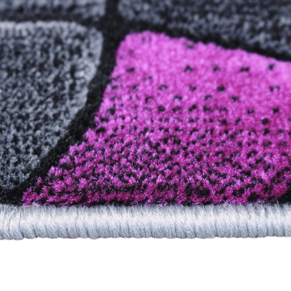 English Elm Jubilee Collection Abstract Pattern Area Rug - Stylish, Durable Olefin for Hallways & Bedrooms Purple 2' x 3' ACD-RGTRZ860-23-PU-GG