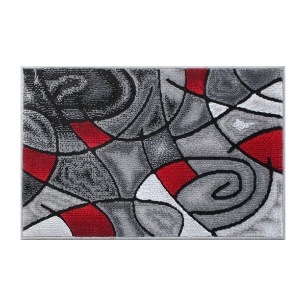English Elm Jubilee Collection Abstract Pattern Area Rug - Stylish, Durable Olefin for Hallways & Bedrooms Red 2' x 3' ACD-RGTRZ860-23-RD-GG
