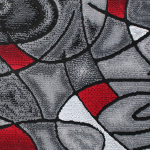 English Elm Jubilee Collection Abstract Pattern Area Rug - Stylish, Durable Olefin for Hallways & Bedrooms Red 2' x 3' ACD-RGTRZ860-23-RD-GG