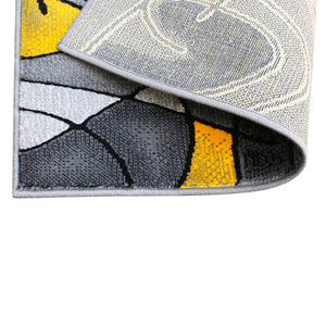 English Elm Jubilee Collection Abstract Pattern Area Rug - Stylish, Durable Olefin for Hallways & Bedrooms Yellow 2' x 3' ACD-RGTRZ860-23-YL-GG