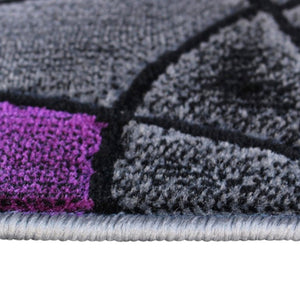 English Elm Jubilee Collection Abstract Pattern Area Rug - Stylish, Durable Olefin for Hallways & Bedrooms Purple 2' x 7' ACD-RGTRZ860-27-PU-GG