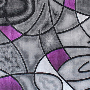 English Elm Jubilee Collection Abstract Pattern Area Rug - Stylish, Durable Olefin for Hallways & Bedrooms Purple 3' x 5' ACD-RGTRZ860-35-PU-GG