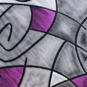 English Elm Jubilee Collection Abstract Pattern Area Rug - Stylish, Durable Olefin for Hallways & Bedrooms Purple 5' Round ACD-RGTRZ860-55-PU-GG