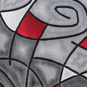 English Elm Jubilee Collection Abstract Pattern Area Rug - Stylish, Durable Olefin for Hallways & Bedrooms Red 5' Round ACD-RGTRZ860-55-RD-GG