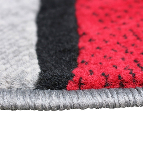 English Elm Jubilee Collection Abstract Pattern Area Rug - Stylish, Durable Olefin for Hallways & Bedrooms Red 5' Round ACD-RGTRZ860-55-RD-GG