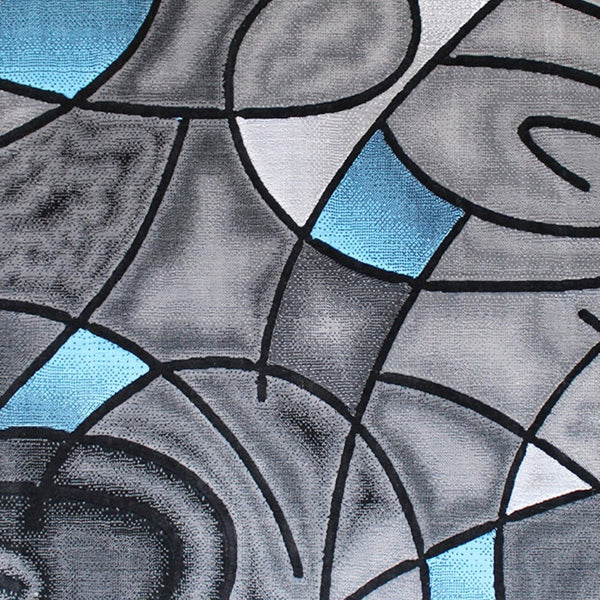 English Elm Jubilee Collection Abstract Pattern Area Rug - Stylish, Durable Olefin for Hallways & Bedrooms Blue 5' x 7' ACD-RGTRZ860-57-BL-GG