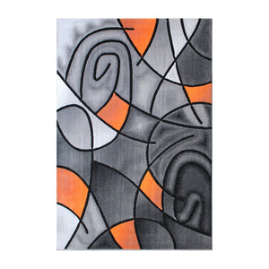 English Elm Jubilee Collection Abstract Pattern Area Rug - Stylish, Durable Olefin for Hallways & Bedrooms Orange 5' x 7' ACD-RGTRZ860-57-OR-GG