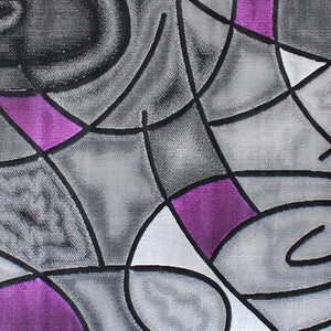 English Elm Jubilee Collection Abstract Pattern Area Rug - Stylish, Durable Olefin for Hallways & Bedrooms Purple 5' x 7' ACD-RGTRZ860-57-PU-GG