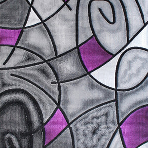 English Elm Jubilee Collection Abstract Pattern Area Rug - Stylish, Durable Olefin for Hallways & Bedrooms Purple 6' x 9' ACD-RGTRZ860-69-PU-GG