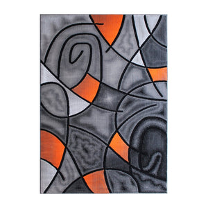 English Elm Jubilee Collection Abstract Pattern Area Rug - Stylish, Durable Olefin for Hallways & Bedrooms Orange 8' x 10' ACD-RGTRZ860-810-OR-GG