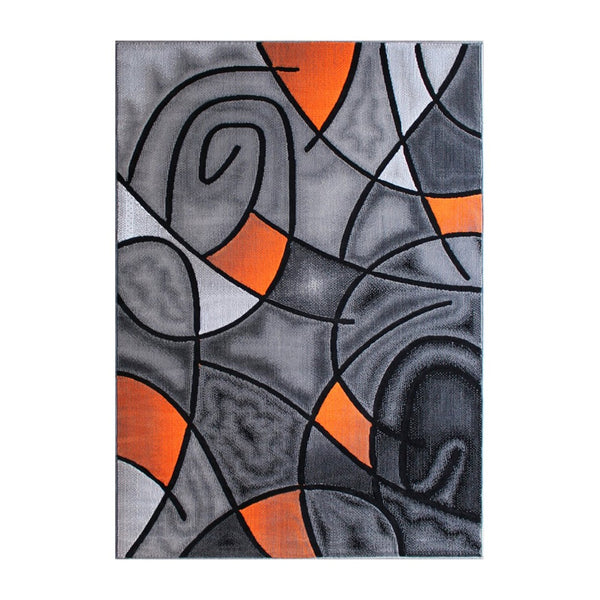 English Elm Jubilee Collection Abstract Pattern Area Rug - Stylish, Durable Olefin for Hallways & Bedrooms Orange 8' x 10' ACD-RGTRZ860-810-OR-GG