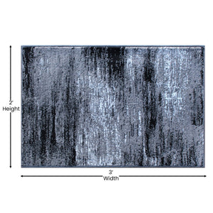 English Elm Rylan Collection Abstract Area Rug - Modern Design with Jute Backing for Stylish Home Decor Grey 2' x 3' ACD-RGTRZ863-23-GY-GG