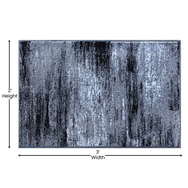 English Elm Rylan Collection Abstract Area Rug - Modern Design with Jute Backing for Stylish Home Decor Grey 2' x 3' ACD-RGTRZ863-23-GY-GG