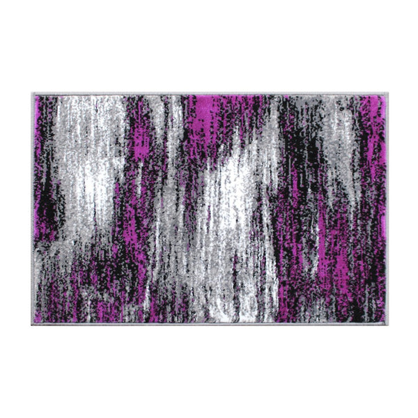 English Elm Rylan Collection Abstract Area Rug - Modern Design with Jute Backing for Stylish Home Decor Purple 2' x 3' ACD-RGTRZ863-23-PU-GG