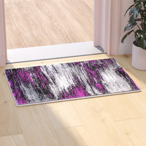 English Elm Rylan Collection Abstract Area Rug - Modern Design with Jute Backing for Stylish Home Decor Purple 2' x 3' ACD-RGTRZ863-23-PU-GG