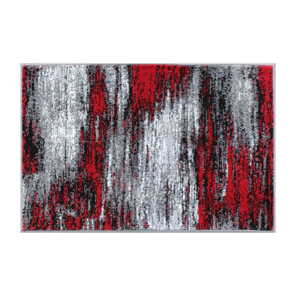 English Elm Rylan Collection Abstract Area Rug - Modern Design with Jute Backing for Stylish Home Decor Red 2' x 3' ACD-RGTRZ863-23-RD-GG