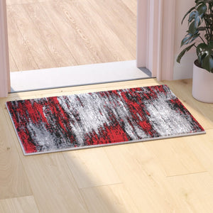 English Elm Rylan Collection Abstract Area Rug - Modern Design with Jute Backing for Stylish Home Decor Red 2' x 3' ACD-RGTRZ863-23-RD-GG