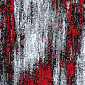 English Elm Rylan Collection Abstract Area Rug - Modern Design with Jute Backing for Stylish Home Decor Red 2' x 3' ACD-RGTRZ863-23-RD-GG
