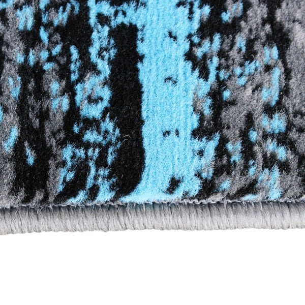 English Elm Rylan Collection Abstract Area Rug - Modern Design with Jute Backing for Stylish Home Decor Blue 2' x 7' ACD-RGTRZ863-27-BL-GG