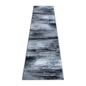 English Elm Rylan Collection Abstract Area Rug - Modern Design with Jute Backing for Stylish Home Decor Grey 2' x 7' ACD-RGTRZ863-27-GY-GG
