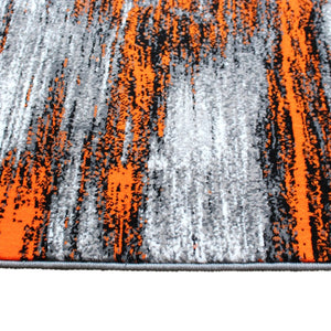 English Elm Rylan Collection Abstract Area Rug - Modern Design with Jute Backing for Stylish Home Decor Orange 2' x 7' ACD-RGTRZ863-27-OR-GG
