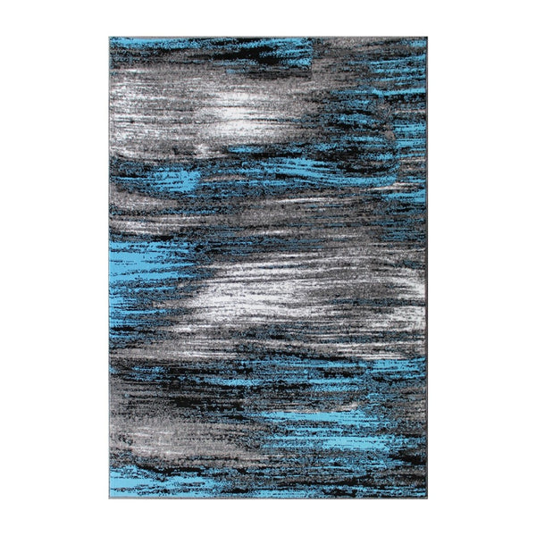 English Elm Rylan Collection Abstract Area Rug - Modern Design with Jute Backing for Stylish Home Decor Blue 5' x 7' ACD-RGTRZ863-57-BL-GG