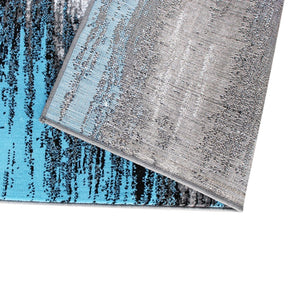 English Elm Rylan Collection Abstract Area Rug - Modern Design with Jute Backing for Stylish Home Decor Blue 5' x 7' ACD-RGTRZ863-57-BL-GG