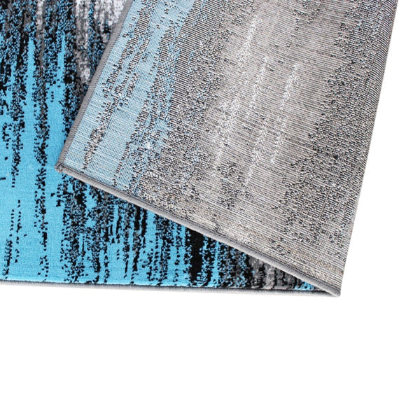 English Elm Rylan Collection Abstract Area Rug - Modern Design with Jute Backing for Stylish Home Decor Blue 5' x 7' ACD-RGTRZ863-57-BL-GG