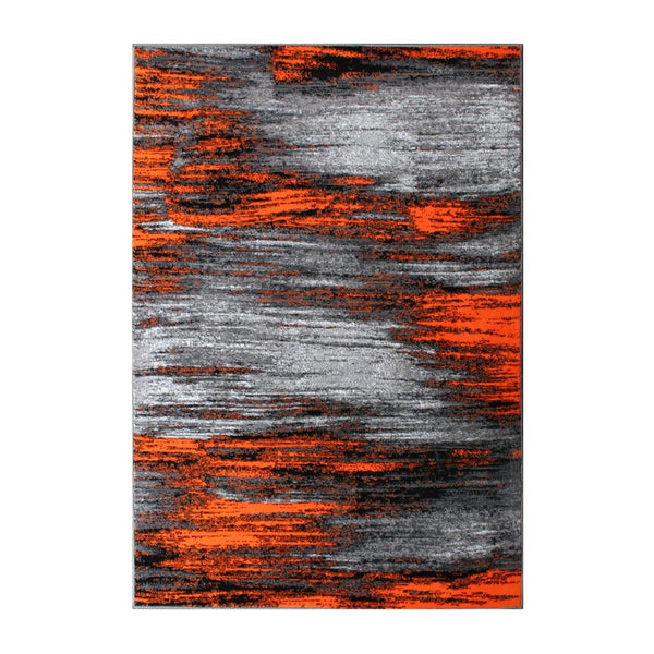 English Elm Rylan Collection Abstract Area Rug - Modern Design with Jute Backing for Stylish Home Decor Orange 5' x 7' ACD-RGTRZ863-57-OR-GG