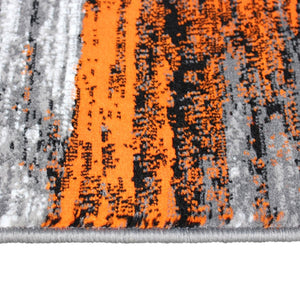 English Elm Rylan Collection Abstract Area Rug - Modern Design with Jute Backing for Stylish Home Decor Orange 5' x 7' ACD-RGTRZ863-57-OR-GG