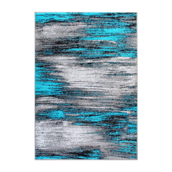 English Elm Rylan Collection Abstract Area Rug - Modern Design with Jute Backing for Stylish Home Decor Turquoise 5' x 7' ACD-RGTRZ863-57-TQ-GG