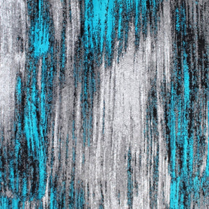 English Elm Rylan Collection Abstract Area Rug - Modern Design with Jute Backing for Stylish Home Decor Turquoise 5' x 7' ACD-RGTRZ863-57-TQ-GG