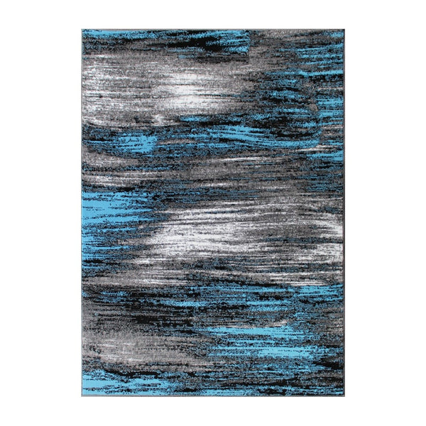 English Elm Rylan Collection Abstract Area Rug - Modern Design with Jute Backing for Stylish Home Decor Blue 8' x 10' ACD-RGTRZ863-810-BL-GG