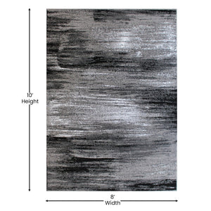 English Elm Rylan Collection Abstract Area Rug - Modern Design with Jute Backing for Stylish Home Decor Grey 8' x 10' ACD-RGTRZ863-810-GY-GG