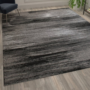 English Elm Rylan Collection Abstract Area Rug - Modern Design with Jute Backing for Stylish Home Decor Grey 8' x 10' ACD-RGTRZ863-810-GY-GG