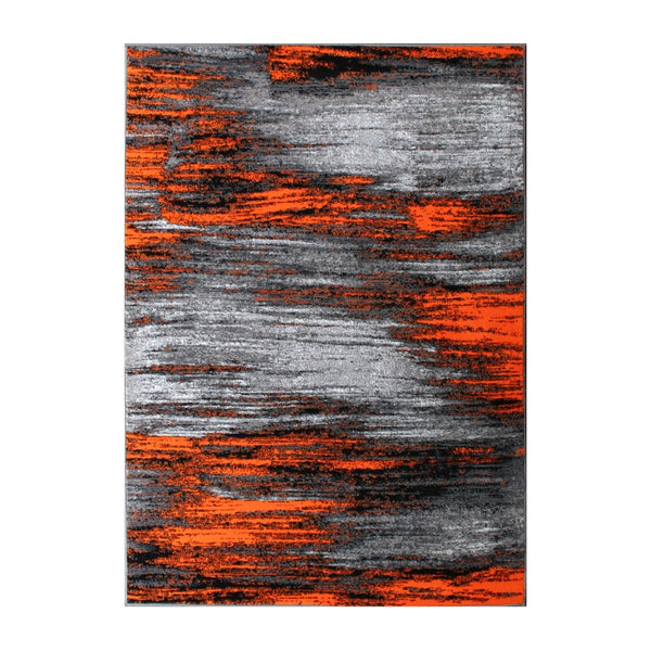 English Elm Rylan Collection Abstract Area Rug - Modern Design with Jute Backing for Stylish Home Decor Orange 8' x 10' ACD-RGTRZ863-810-OR-GG